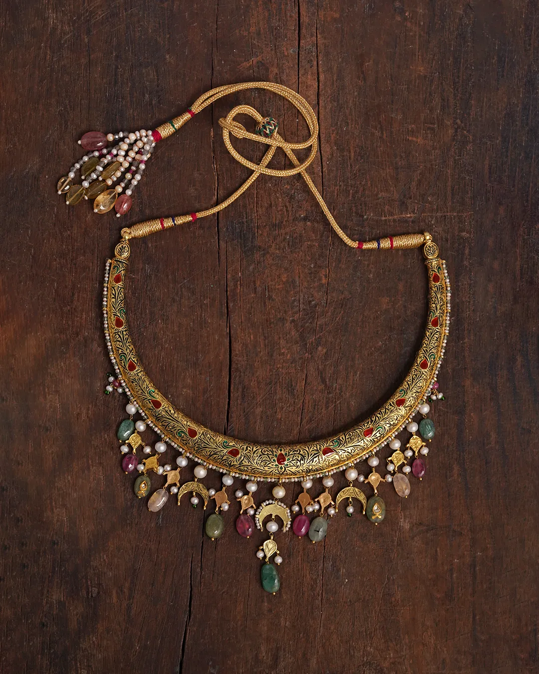 Devi Navratna Hasli Necklace - Image 4