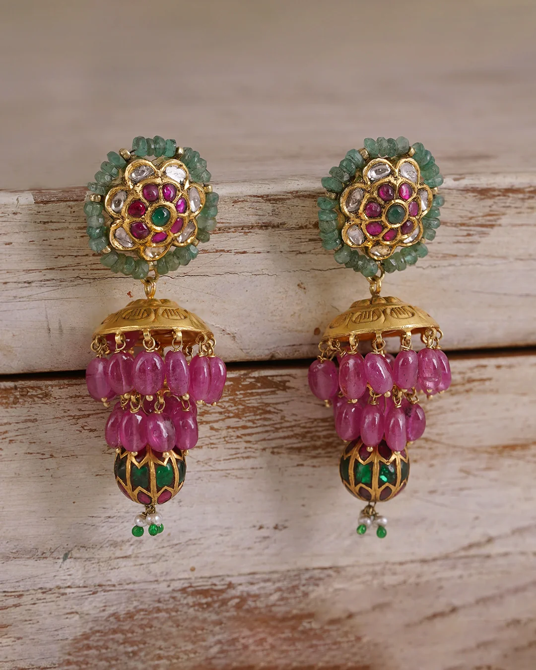 Gul Jhumka Earrings - Image 3