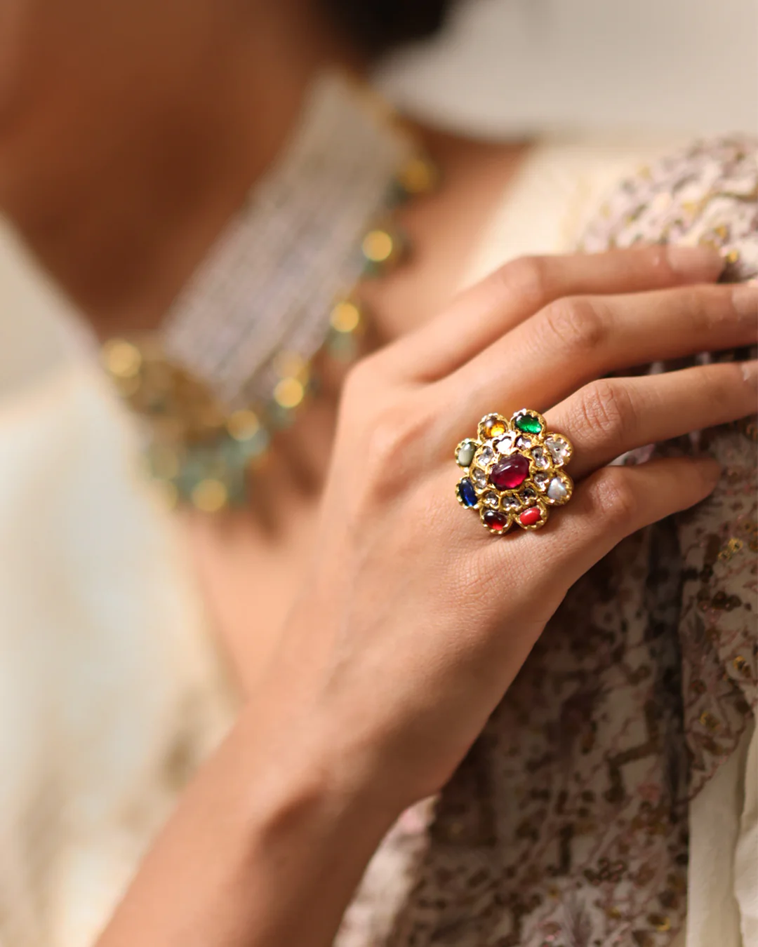 Nafisa Navratna Ring - Image 4