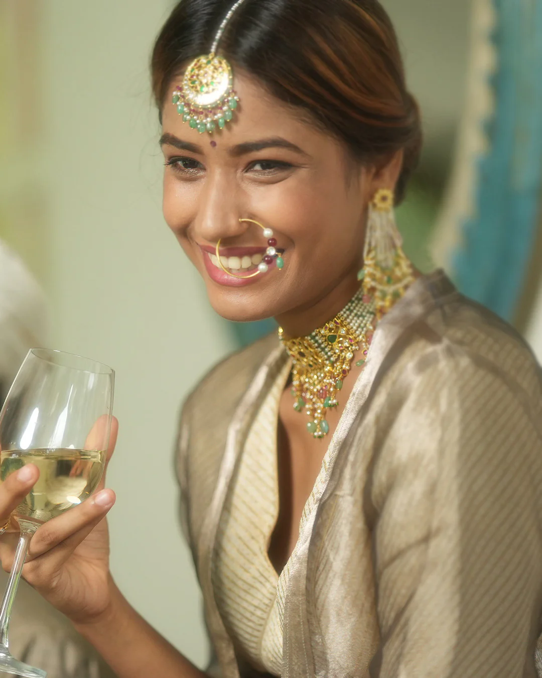 Navya Navratna Choker Necklace - Image 6