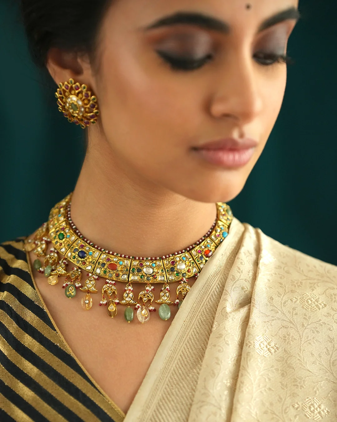 Rajasi Navratna Necklace - Image 2