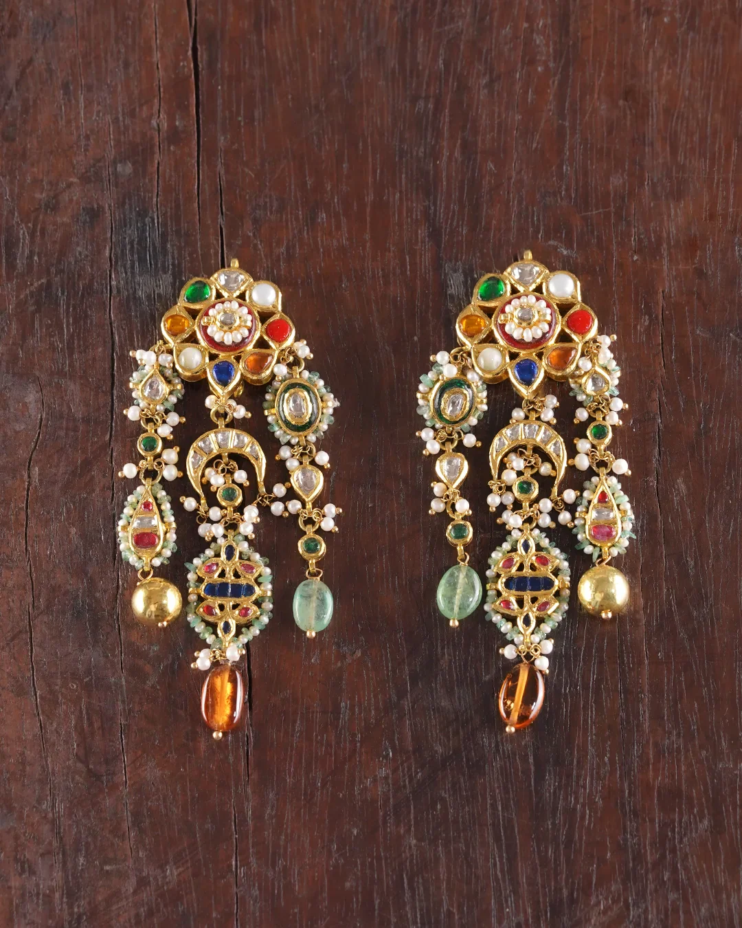 Ravya Navratna Earrings - Image 3